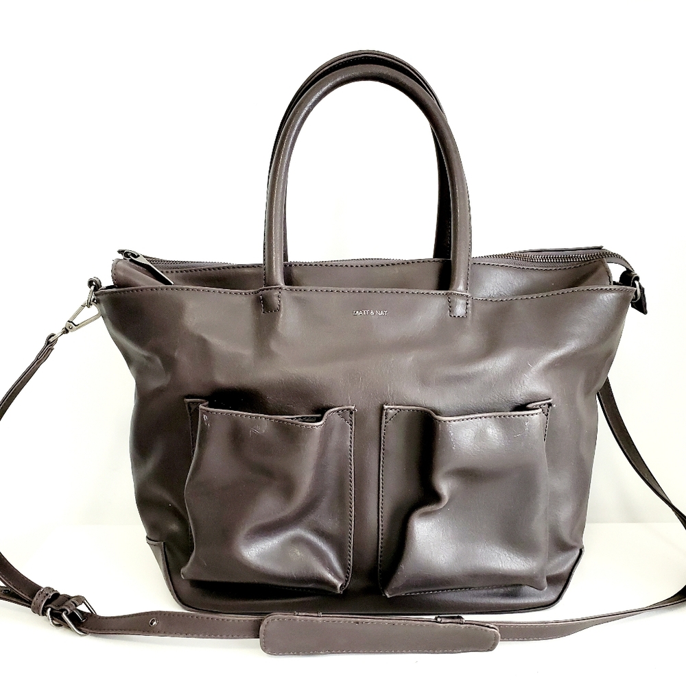 Matt & Nat GrayVegan Leather Baby Bag
